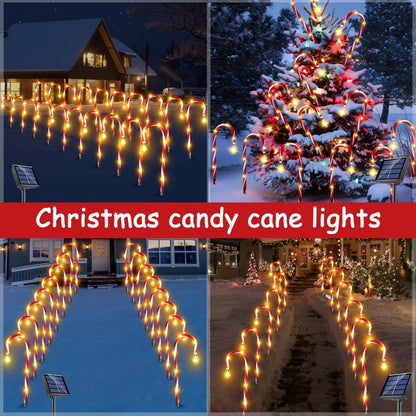 Christmas Solar Candy Cane Lamp Set Of 8