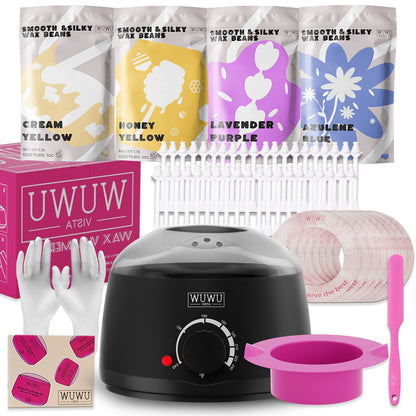 WUWUVISTA 60 Pcs Waxing Kit Easy-Clean Beauty dealsniper-net Black EUplug