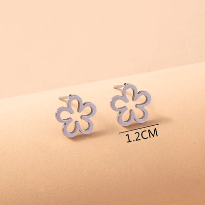 Dainty Silver Flower Stud Earrings Fashion Gifts