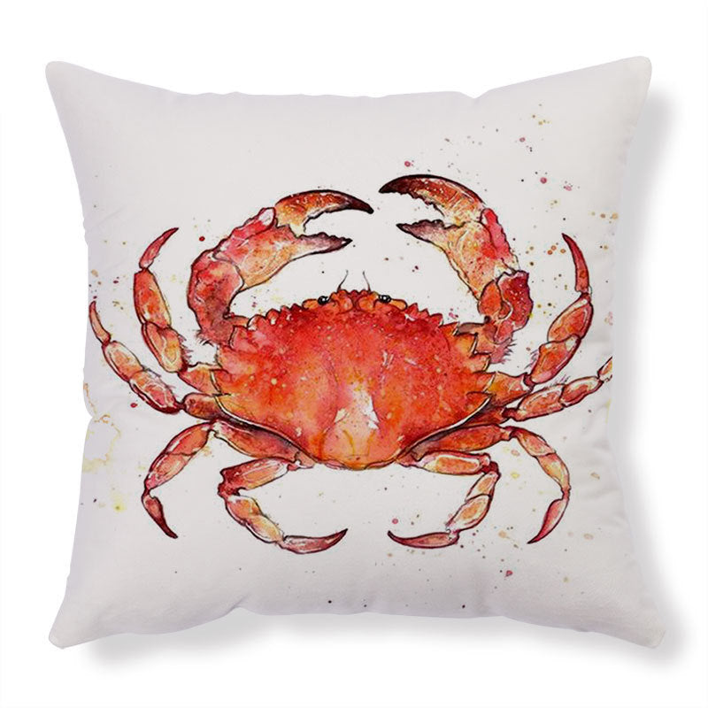 Cushion Covers Sea Turtle Printed Throw Pillow Cases House dealsniper-net Red crab 45x45cm