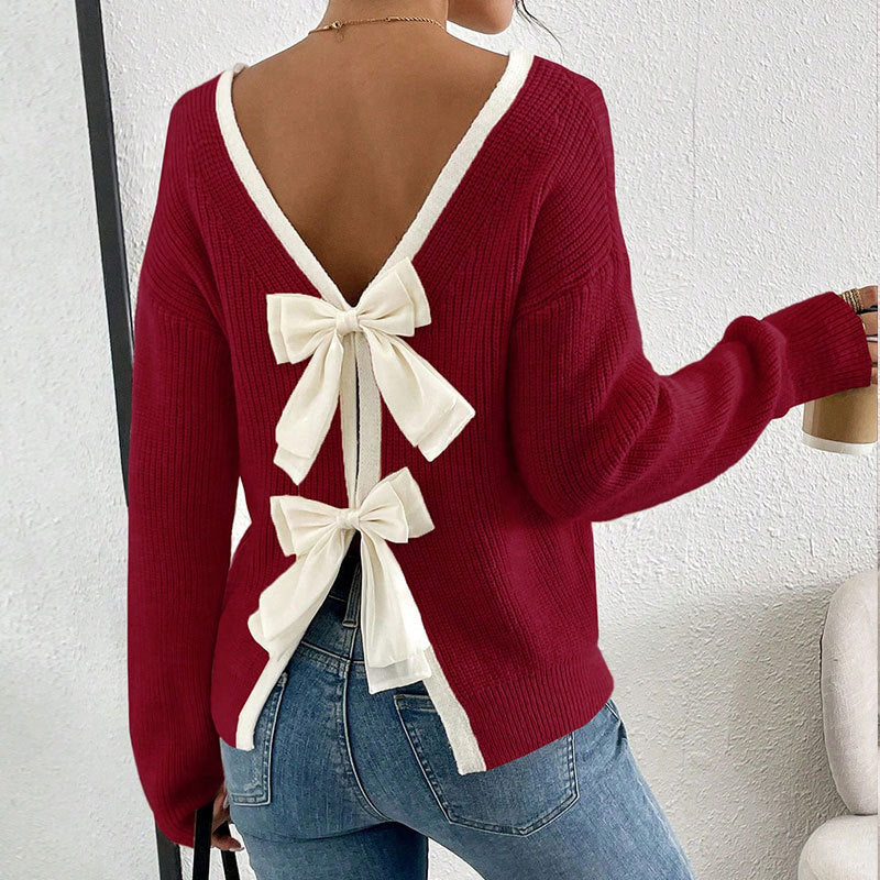 Women's Trendy Round Neck Two-Piece Illusionknit T-Shirt Women Gym From House Wine Red L