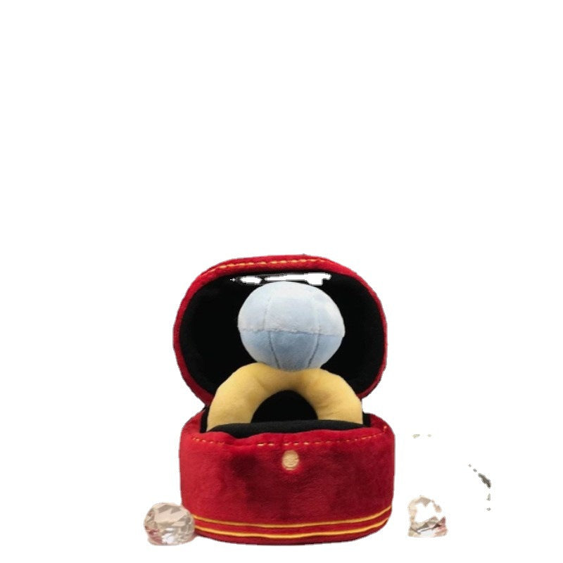 Creative Ring Box Plush Toy Love Diamond Ring Case Pets Gym From House