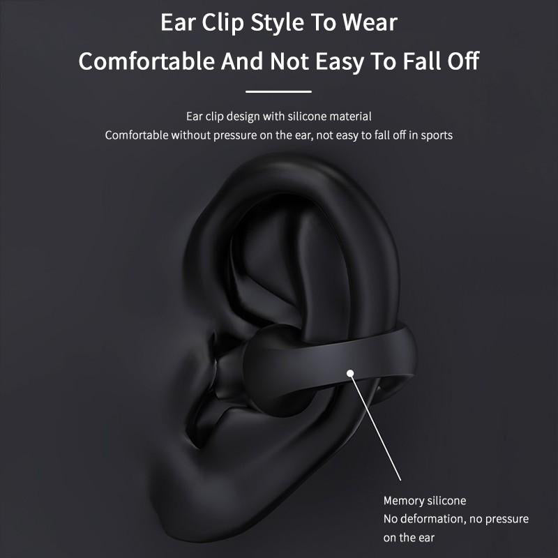 Ear Clip Bone Conduction Headphone Bluetooth Wireless Earphone