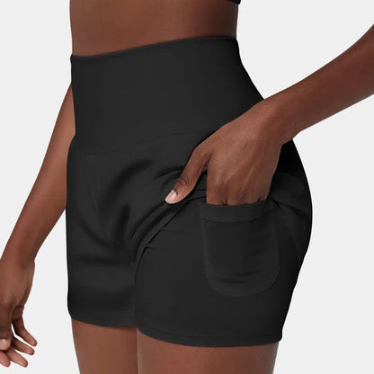 Fitness Simple Casual Pants High Waist Pocket Yoga Shorts Women DealSniper.net
