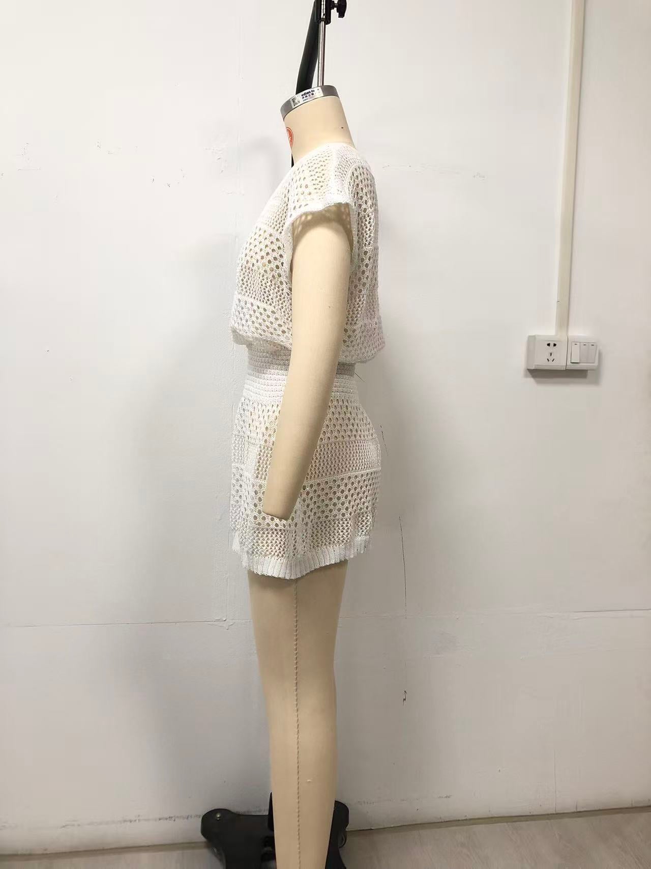 New Women Crochet Beach Dress Sparkly Sequin Women Gym From House