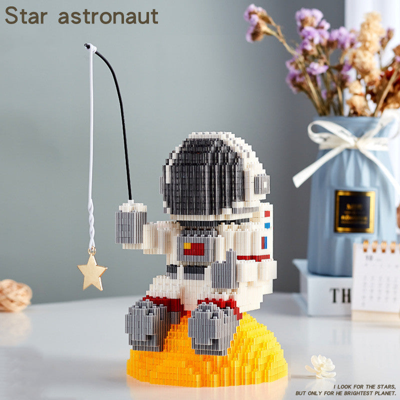 Mini Micro Rocket Building Blocks Space Moon Satellite Astronaut Gifts