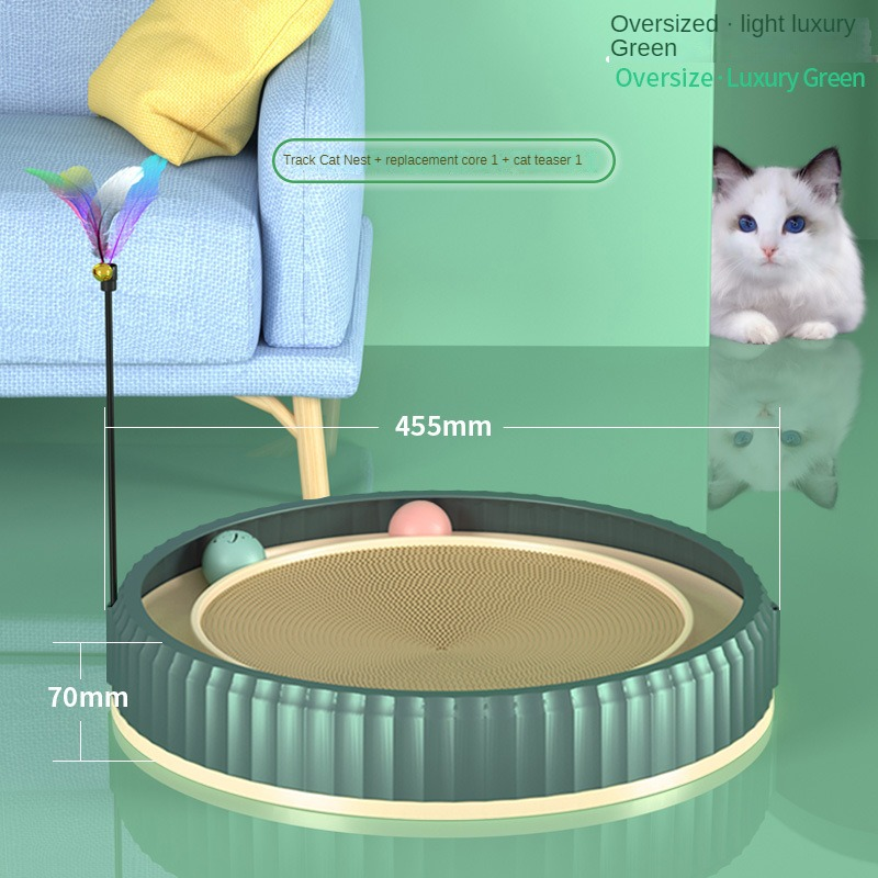 Non-flaking Corrugated Paper Wear-resistant Cat Scratching Board Pets DealSniper.net Green and Cat Teaser Stick XL