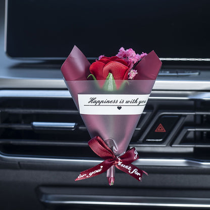 Dried Bouquet Car Aromatherapy Vent Vehicle dealsniper-net Fragrant Red Paper Red Rose