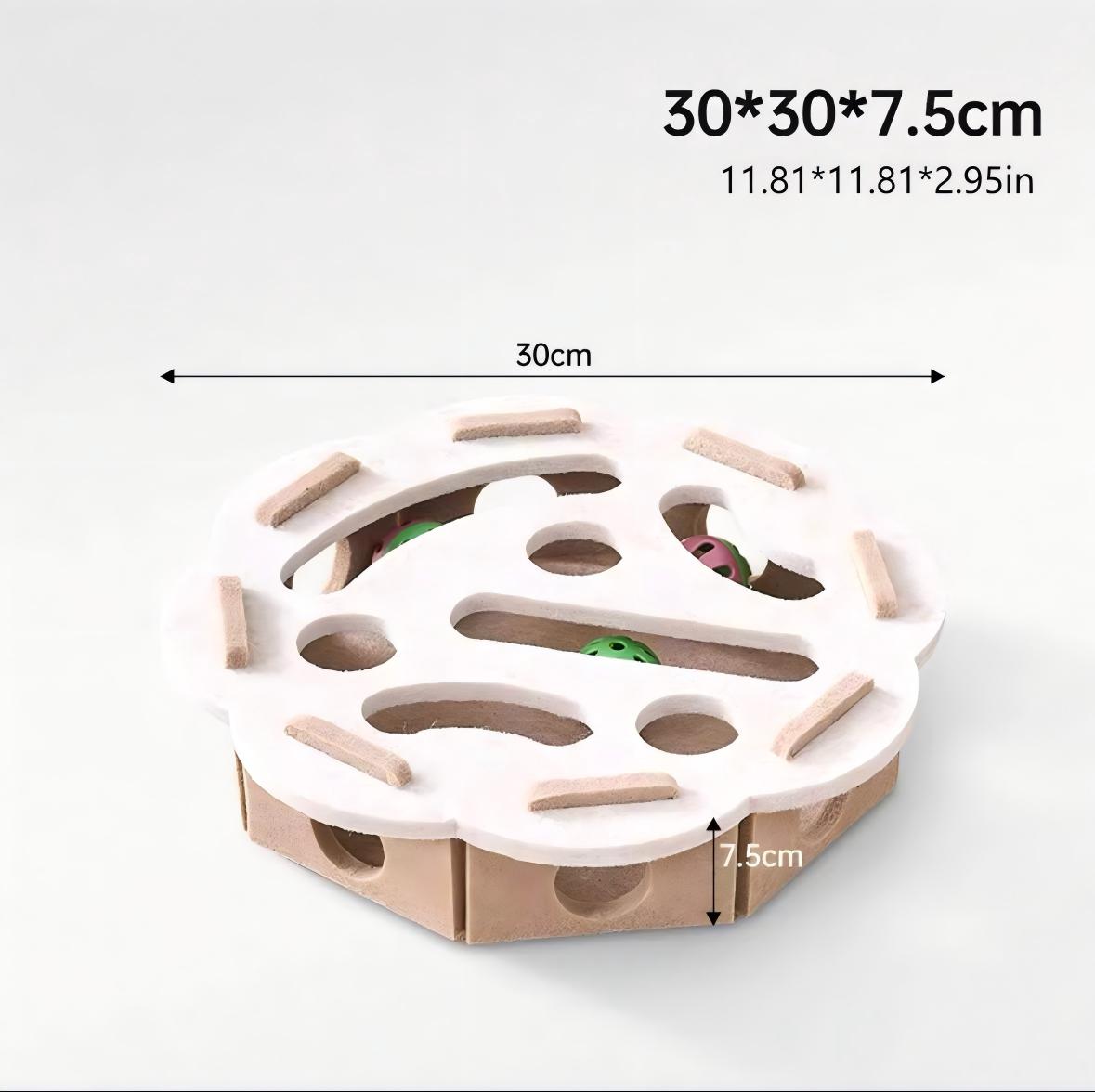 Interactive Cat Puzzle Toy With Maze Tunnel Bell Ball Pets dealsniper-net Circle White camel