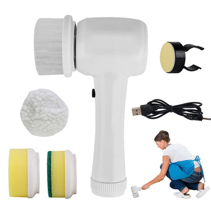 Electric Cleaning Brush 4 In 1 Spinning Scrubber Handheld Kitchen dealsniper-net