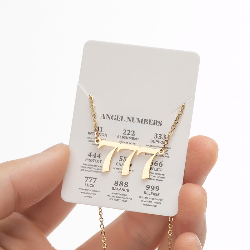 Women's New Angel Lucky Digital Pendant Necklace