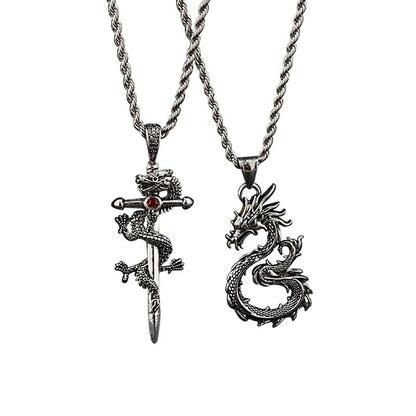 Fashion Jewelry Dragon Sword Pendant Necklace Jewelry Gym From House