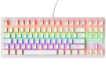 60Percent Mechanical Gaming Keyboard Type C LED Backlit Wired 88 Key For PC Laptop MAC Gadgets dealsniper-net White