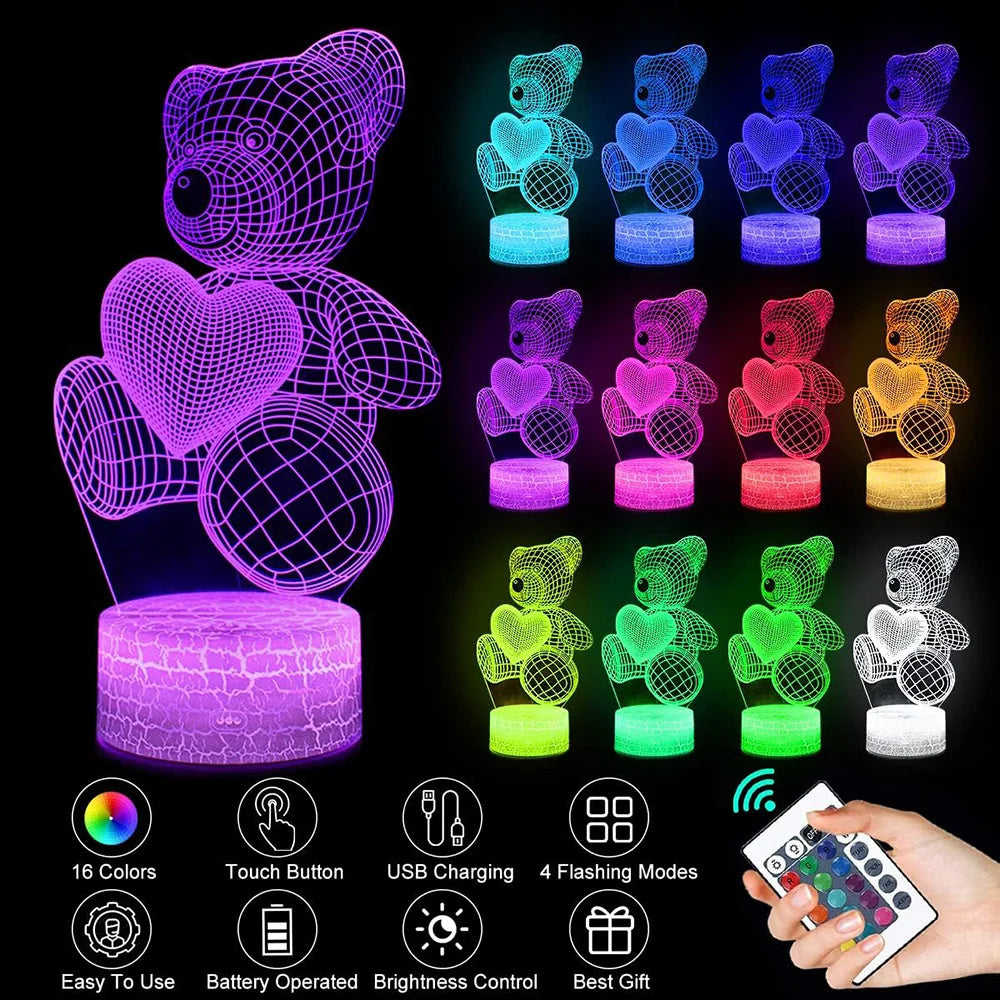 3D Lamp Acrylic USB LED Night Lights Neon Sign Lamp Home Decor dealsniper-net