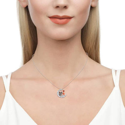 Halloween Moon-shaped Skull Necklace With Rhinestones Jewelry Gym From House