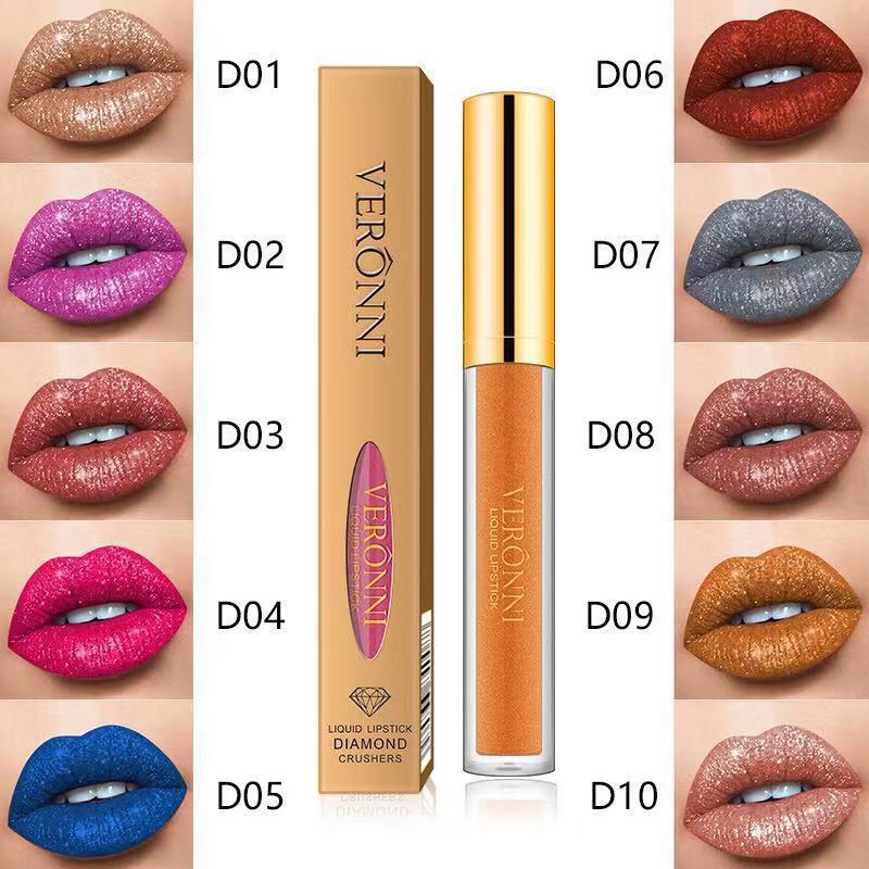 Diamond Pearl Magic Color Shiny Matte Metal Lip Gloss Lipstick Beauty dealsniper-net