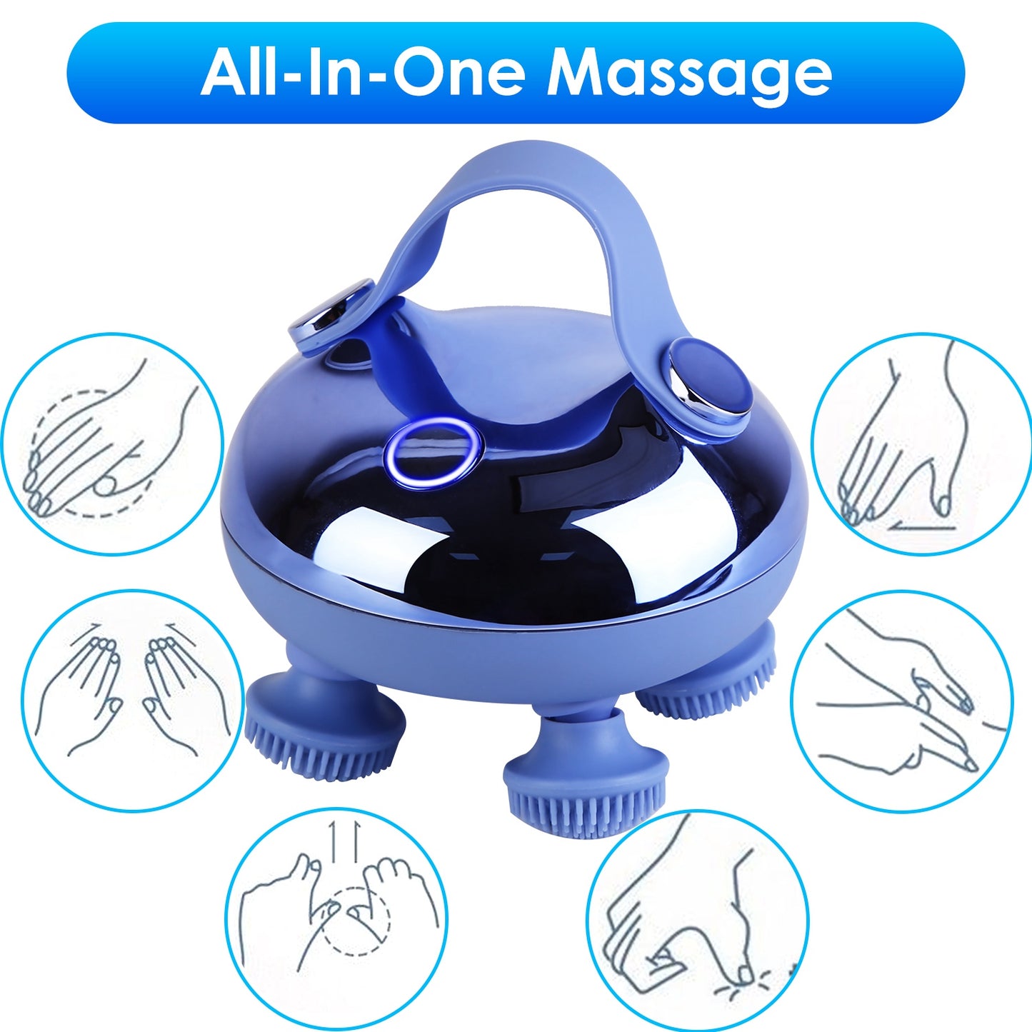 1Pc Electric Scalp Massager Rechargeable Head Massager Health Gym From House