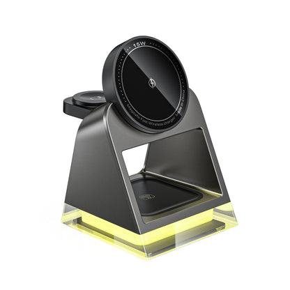 Touch Magnetic Three-in-one Wireless Charger Gadgets Gym From House Black USB