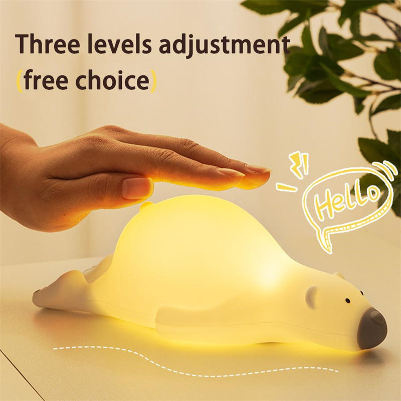 Cute Bear Silicone Night Light 3 Levels Atmosphere Table Lamp Home Decor dealsniper-net