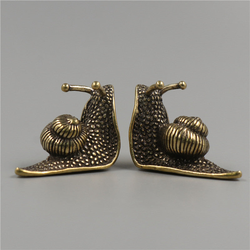 Brass Tea Pet Snail Decoration Pure Copper