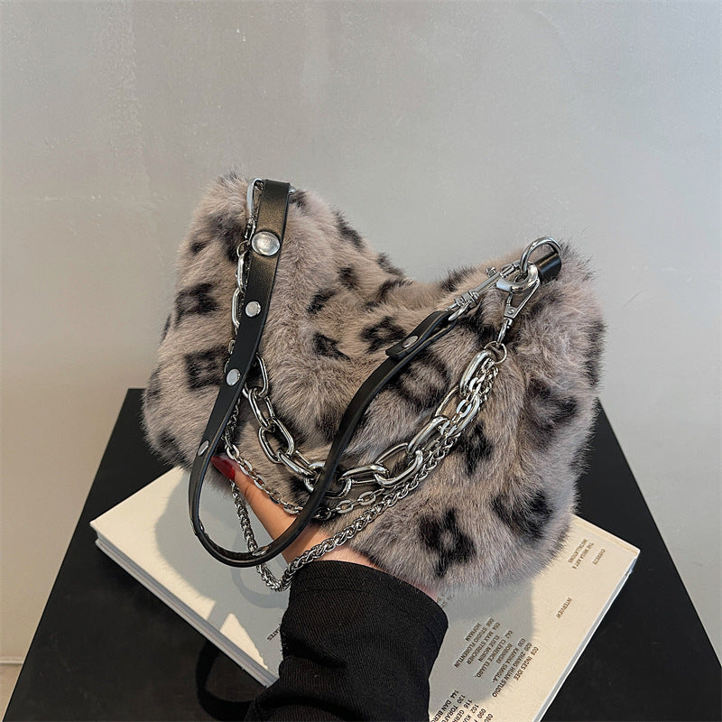 Winter Plush Bags Chain Shoulder Bag Women