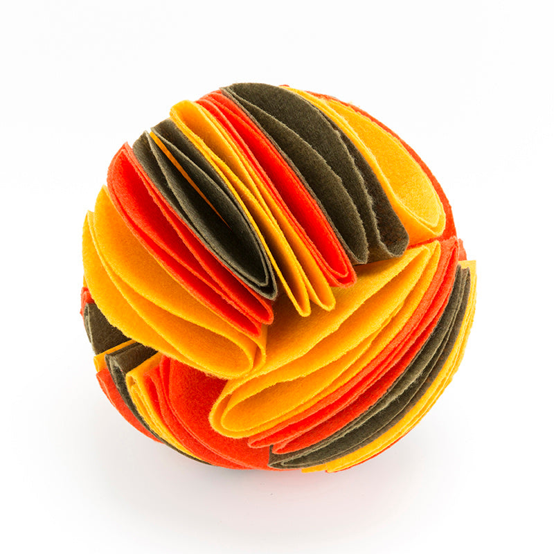 Foldable Dog Snuffle Ball Dog Training Toys Increase IQ Pets dealsniper-net S Yellow orange brown