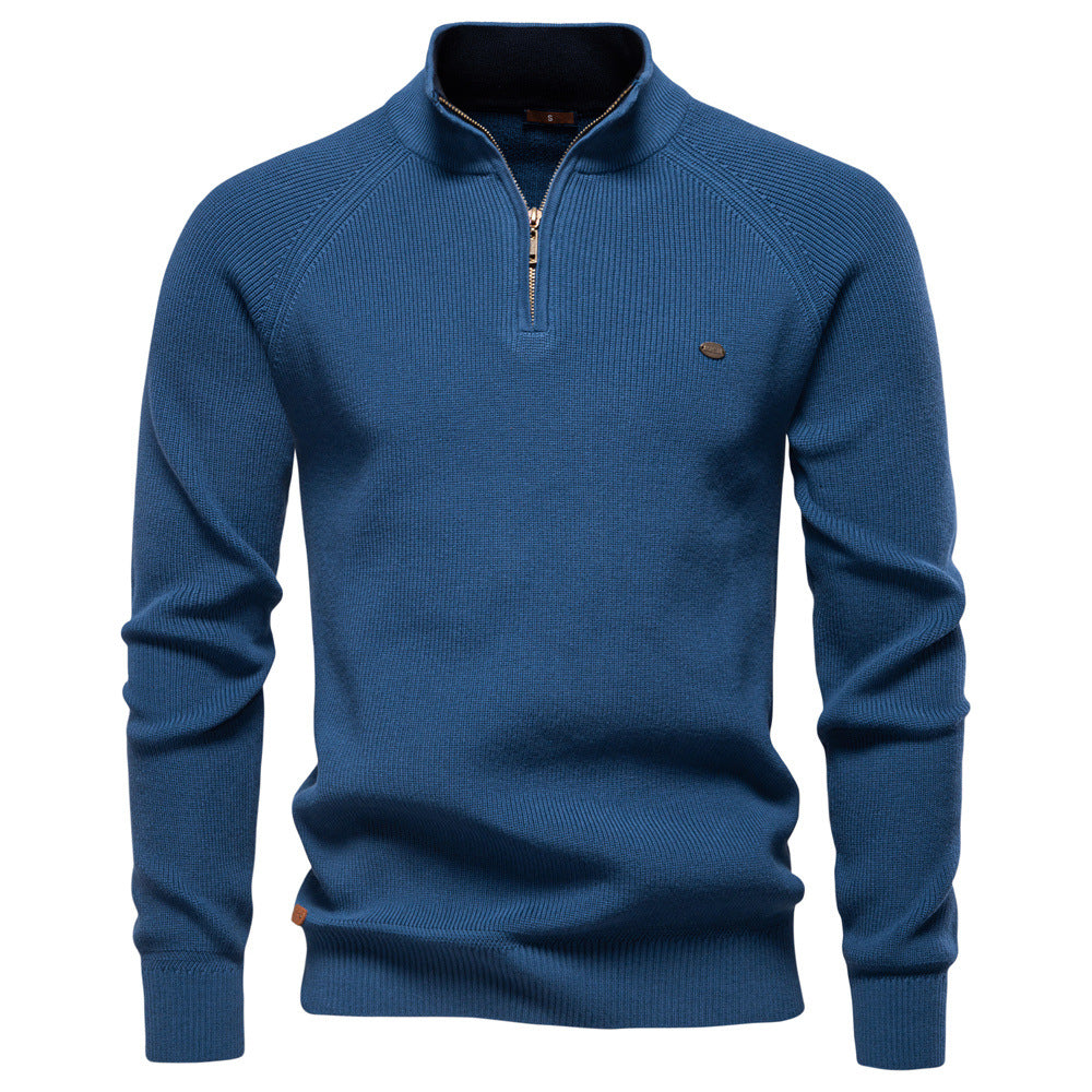 New Men's European Size Cross-Border Sweater, Long-Sleeve Men Gym From House Y832 denim blue L