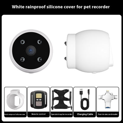 Pets Recorder Pet Tracker Collar Dogs And Cats Viewing Angle Pets dealsniper-net White With Card Reader L