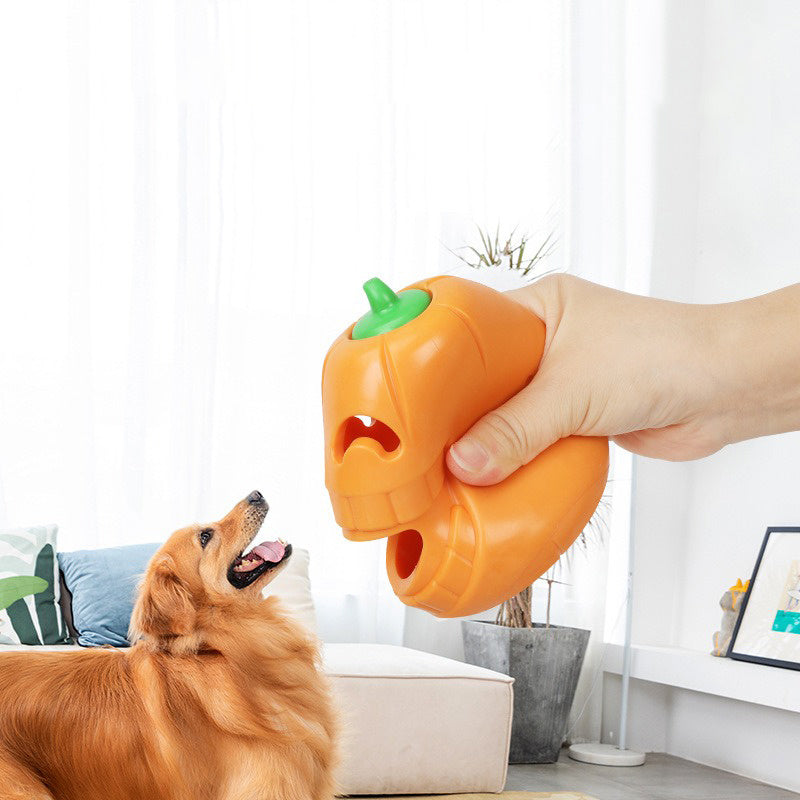 Interactive Dog Chew Toy Halloween Pumpkin Shaped Pets Gym From House