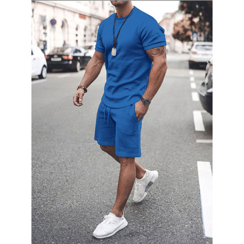 Short Sleeve Shorts Two-Piece Sports And Leisure Men dealsniper-net