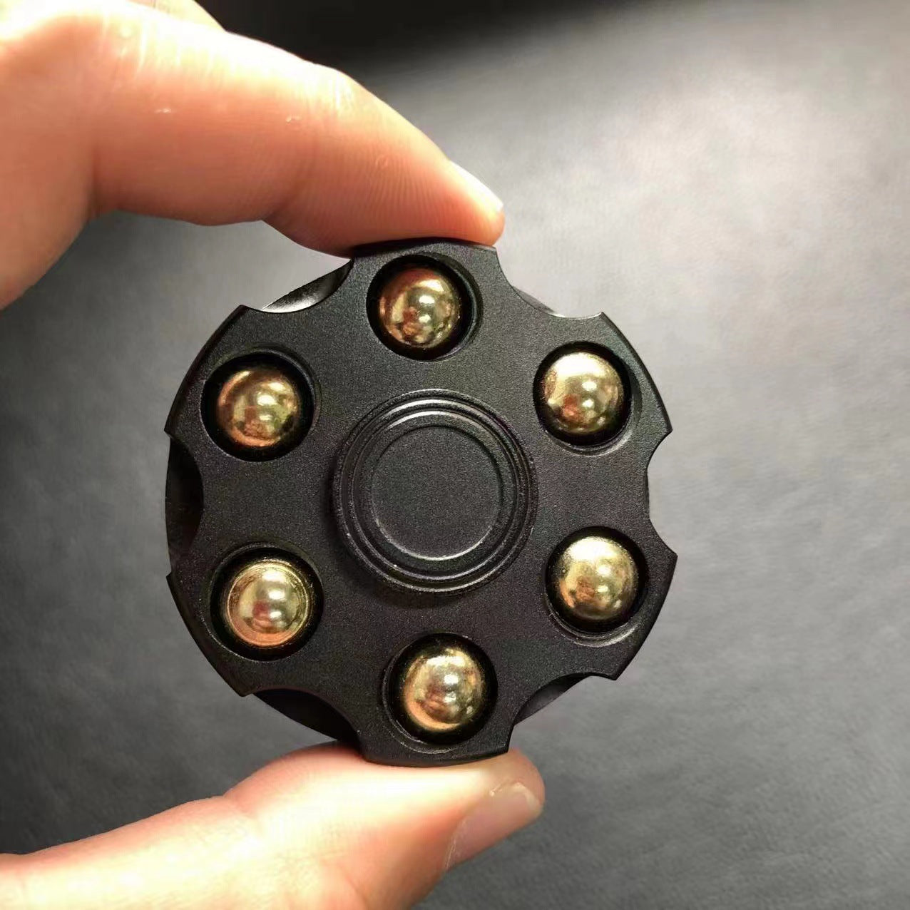 Unique Brass Gun Revolver Bullet Fidget Toy Spinner Hobby dealsniper-net Black Iron Bullet Bare metal
