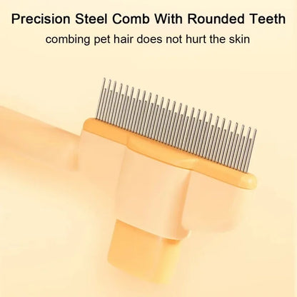 Pet Grooming Brush One-Click Hair Removal Gentle On Skin Pet Pets DealSniper.net