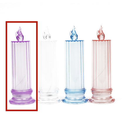LED Electronic Candle Light Christmas Decorations Holidays Gym From House Line purple With base 1PC