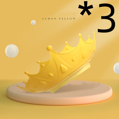 Baby Shower Bath Kid Shampoo Hat Kids DealSniper.net 3pcs Crown Lemon Yellow Style1