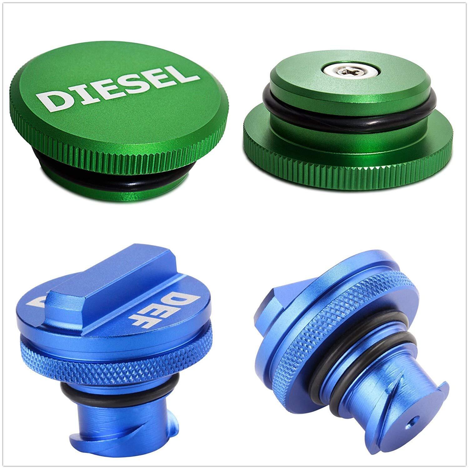 Fit 2013-2017 Dodge Ram Magnetic Aluminum Fuel Gas Caps & DEF Caps Blue Set Tools dealsniper-net