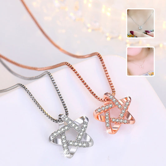 New Hollow Star Necklace With Rhinestones Summer Jewelry Gym From House