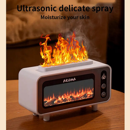 New Design Ultrasonic Flame Humidifier Simulated Fireplace House DealSniper.net