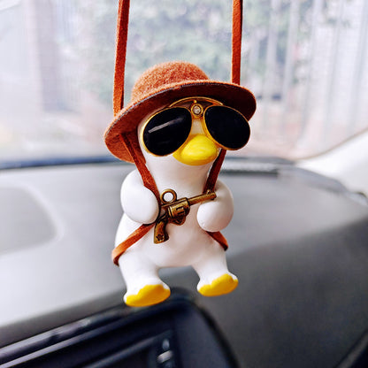 Pistol Cowboy Duck Car Rearview Mirror Pendant Decoration Vehicle Gym From House Pistol Duck Brown Hat