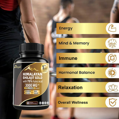 Shilajit Capsules, Ashwagandha Gokshura, 85 Trace Minerals Beauty Gym From House