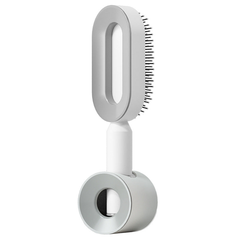 Self Cleaning Hair Brush For Women One-key Cleaning Hair Loss Airbag Massage Scalp Comb Anti-Static Hairbrush Beauty DealSniper.net Elegant white Set