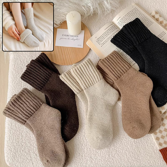 Ins Knitted Socks Winter Warm Thickened Solid Loop Socks Men null