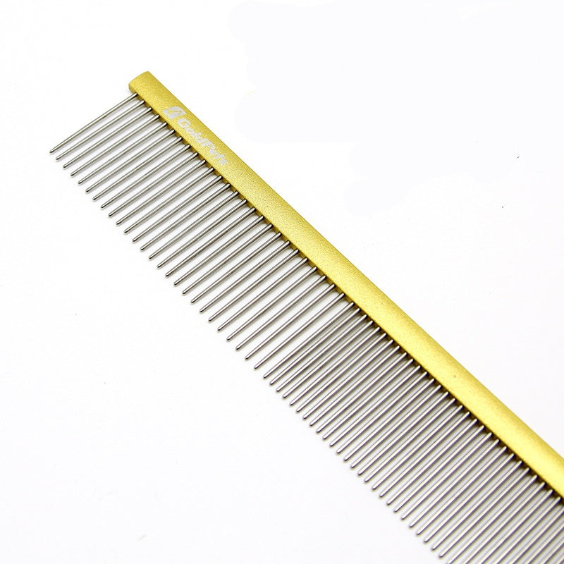 Pet Comb Colorful Stainless Steel Shedding 1mm Dog Grooming Pets Gym From House M gold