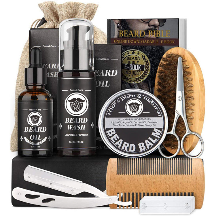 Men's Beard Grooming Kit Beard Roller Cleaning Disinfectant Men dealsniper-net
