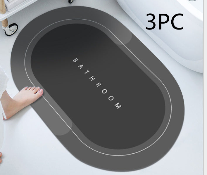 Bathroom Absorbent And Quick-drying Floor Mat House DealSniper.net Dark Grey 40X60 3PCS