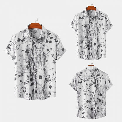 Cross-Border Men's Floral Short-Sleeved Shirts Young Men's Men DealSniper.net