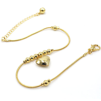 Gothic Gold Color Heart Pendant Anklet For Women Jewelry dealsniper-net