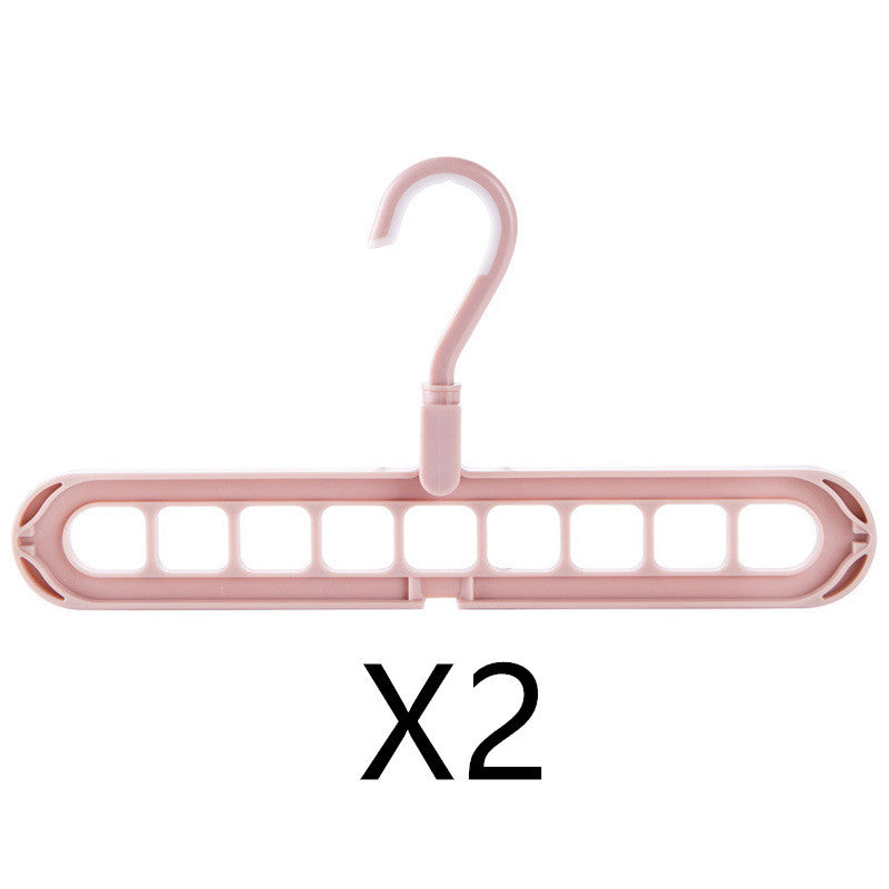 9-hole Clothes Hanger Organizer Space Saving Hanger House DealSniper.net Pink 2PCS