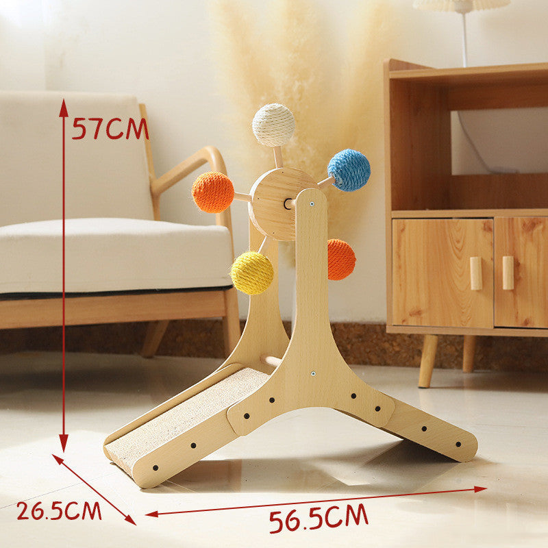 Solid Wood Rotary Table Cat Scratch Board Sisal Hemp Pets DealSniper.net Ferris wheel medium