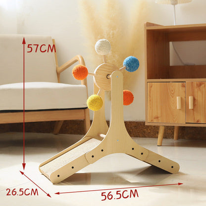 Solid Wood Rotary Table Cat Scratch Board Sisal Hemp Pets DealSniper.net Ferris wheel medium