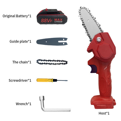 Household Lithium Battery Electric Saw Zola, Rechargeable Saw For Sawing Small Trees Tools dealsniper-net Red 1Battery EU plug